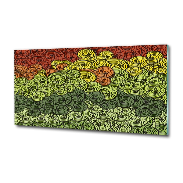 Schilderij glas Kleurrijke golven