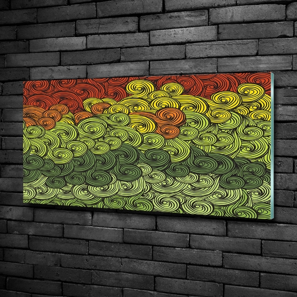 Schilderij glas Kleurrijke golven