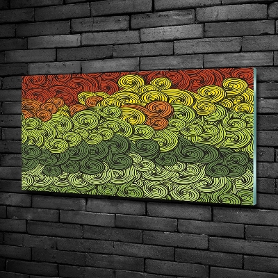 Schilderij glas Kleurrijke golven