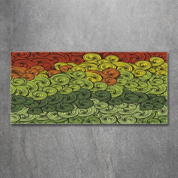 Schilderij glas Kleurrijke golven