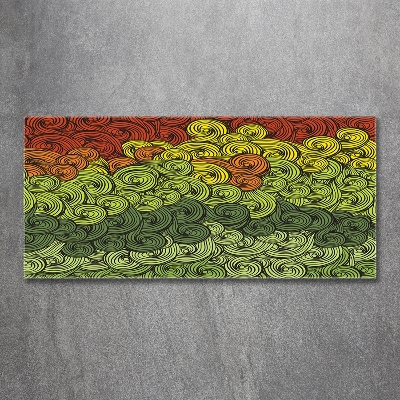 Schilderij glas Kleurrijke golven