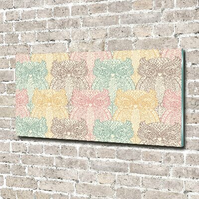 Foto schilderij op glas Uilen