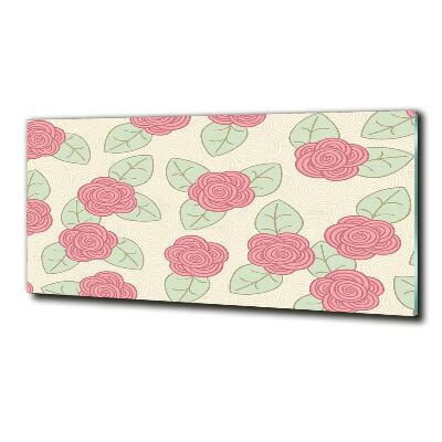 Glazen schilderij Rozen