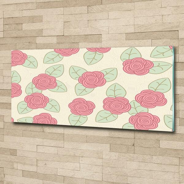 Glazen schilderij Rozen