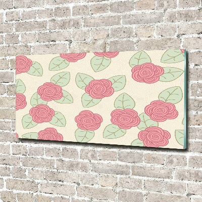Glazen schilderij Rozen