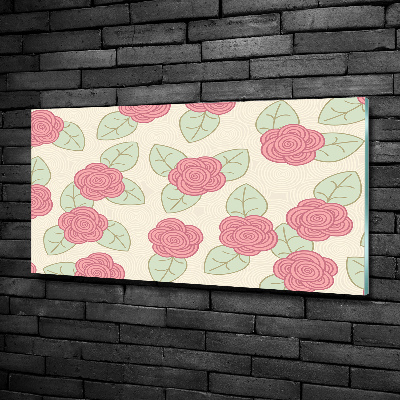 Glazen schilderij Rozen