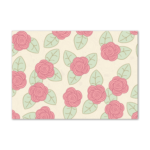 Glazen schilderij Rozen