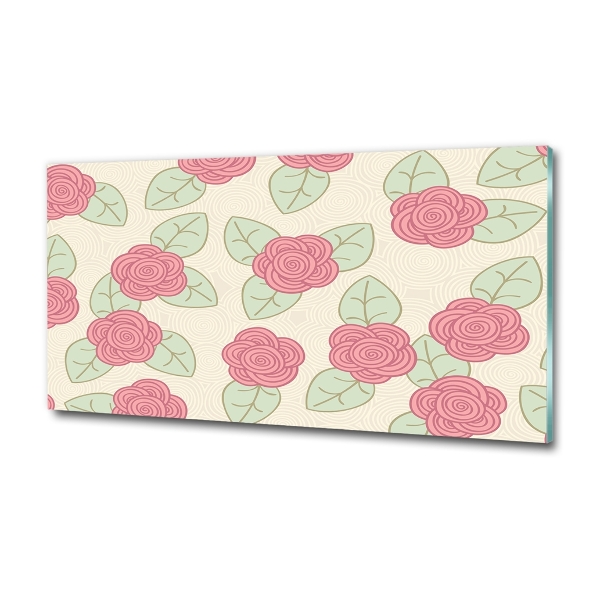 Glazen schilderij Rozen