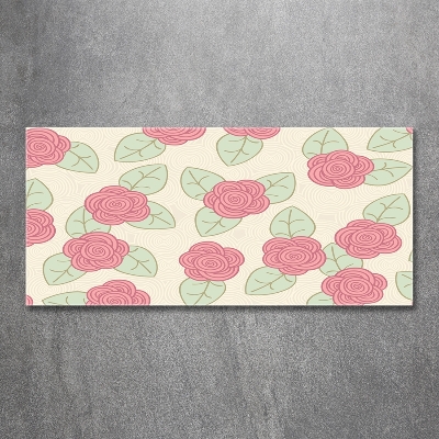 Glazen schilderij Rozen