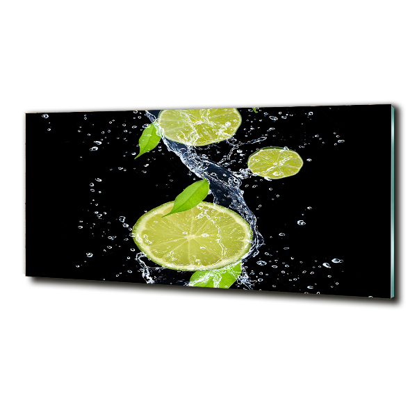 Glazen schilderij Limoenen en water