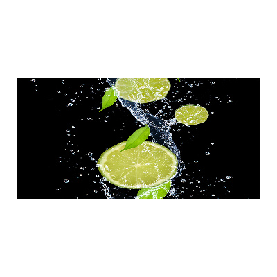 Glazen schilderij Limoenen en water