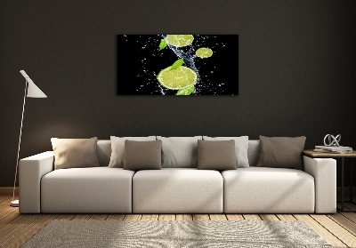 Glazen schilderij Limoenen en water