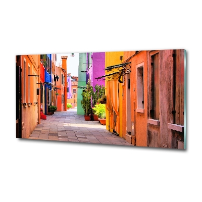 Foto schilderij op glas Kleurrijke straten