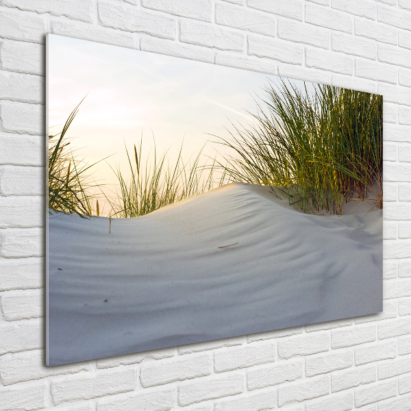 Schilderij op glas duinen aan zee