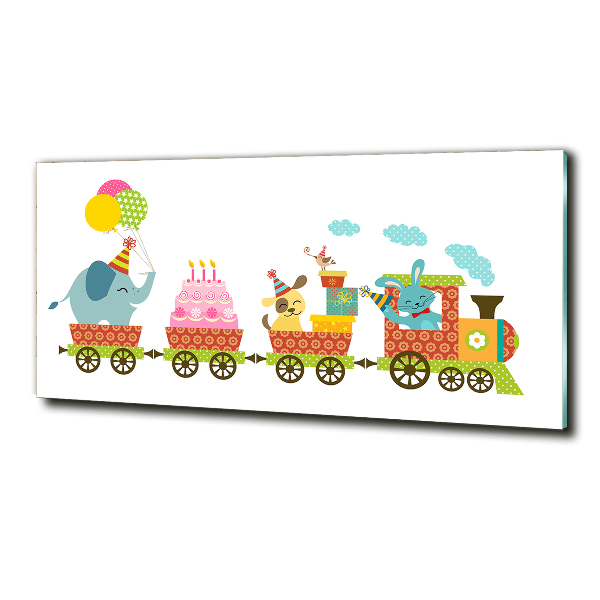 Glazen schilderij Vrolijke Trein
