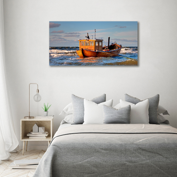 Schilderij op glas Vissersboot