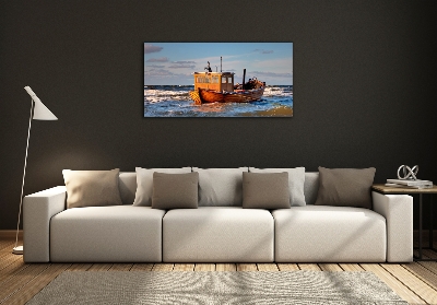 Schilderij op glas Vissersboot