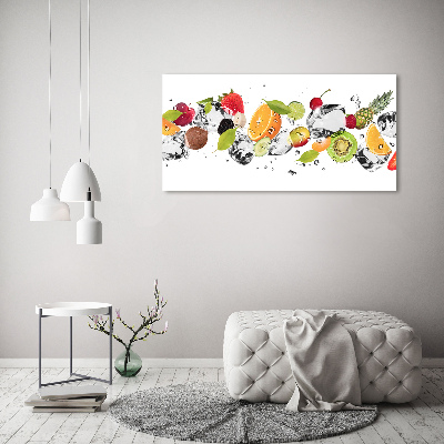 Foto schilderij op glas Fruit en water