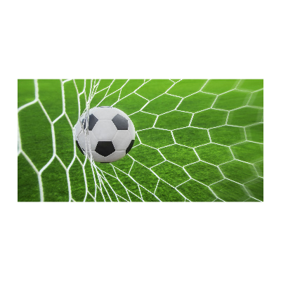 Glazen schilderij De bal ligt in het doel.
