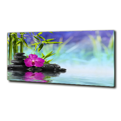 Schilderij glas Bamboe-orchidee
