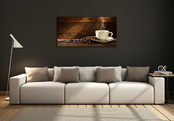 Schilderij glas Een kopje koffie