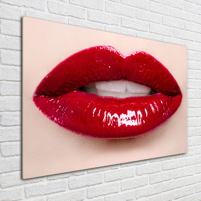 Foto schilderij op glas Rode lippen