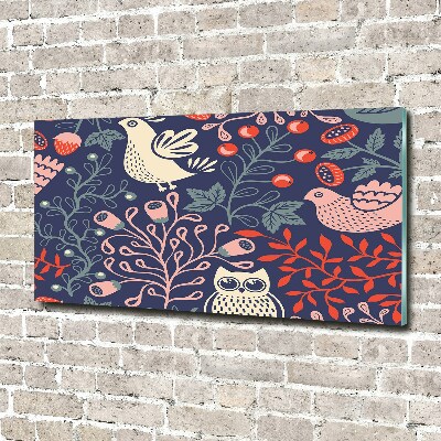 Schilderij op glas Kippenuil planten