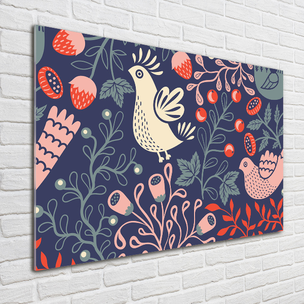 Schilderij op glas Kippenuil planten