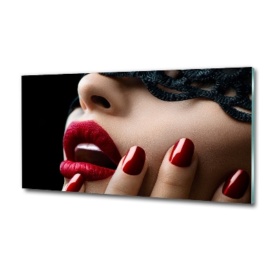 Schilderij op glas Kanten masker