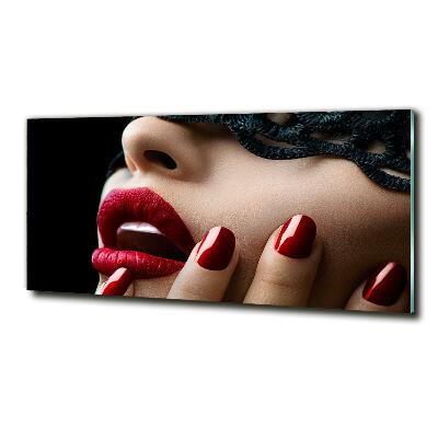 Schilderij op glas Kanten masker