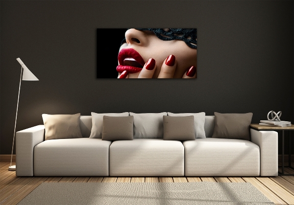 Schilderij op glas Kanten masker