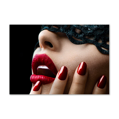 Schilderij op glas Kanten masker