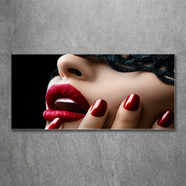 Schilderij op glas Kanten masker