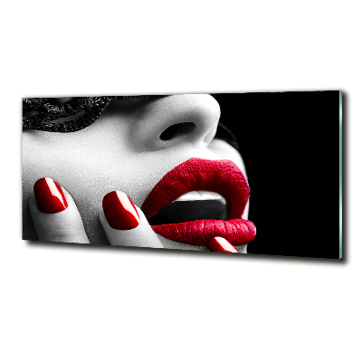 Schilderij glas Kanten masker