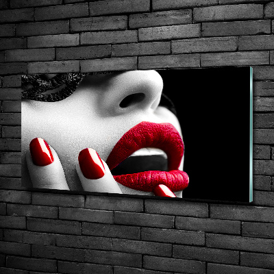 Schilderij glas Kanten masker