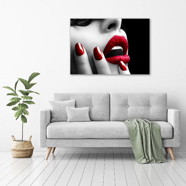 Schilderij glas Kanten masker