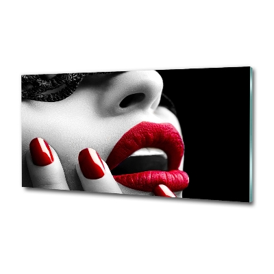 Schilderij glas Kanten masker