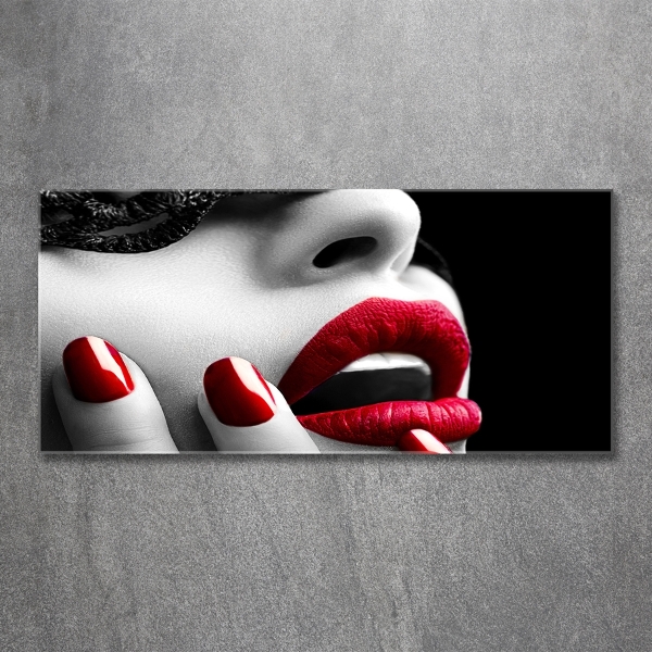 Schilderij glas Kanten masker