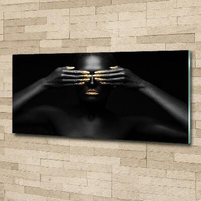 Foto schilderij op glas Vrouw in het zwart