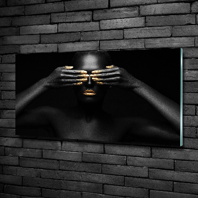 Foto schilderij op glas Vrouw in het zwart