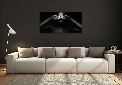 Foto schilderij op glas Vrouw in het zwart