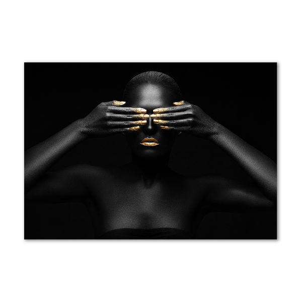 Foto schilderij op glas Vrouw in het zwart