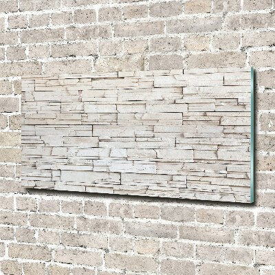Glazen schilderij Witte stenen muur