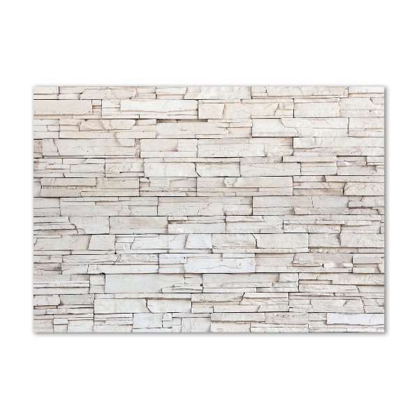 Glazen schilderij Witte stenen muur
