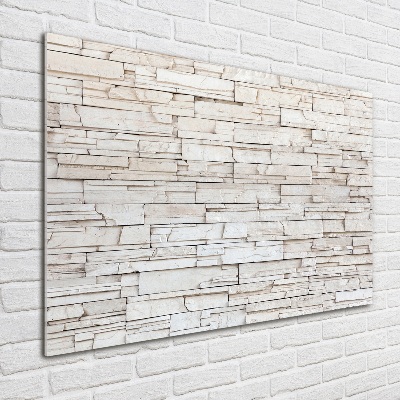 Glazen schilderij Witte stenen muur