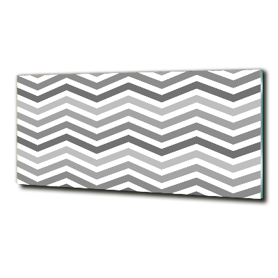 Foto schilderij op glas Grijze zigzaglijnen