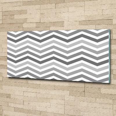 Foto schilderij op glas Grijze zigzaglijnen