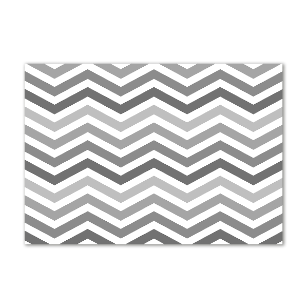 Foto schilderij op glas Grijze zigzaglijnen