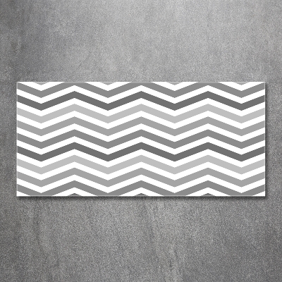 Foto schilderij op glas Grijze zigzaglijnen