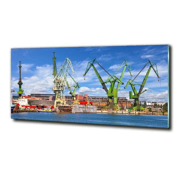 Schilderij op glas Scheepswerf in Gdańsk